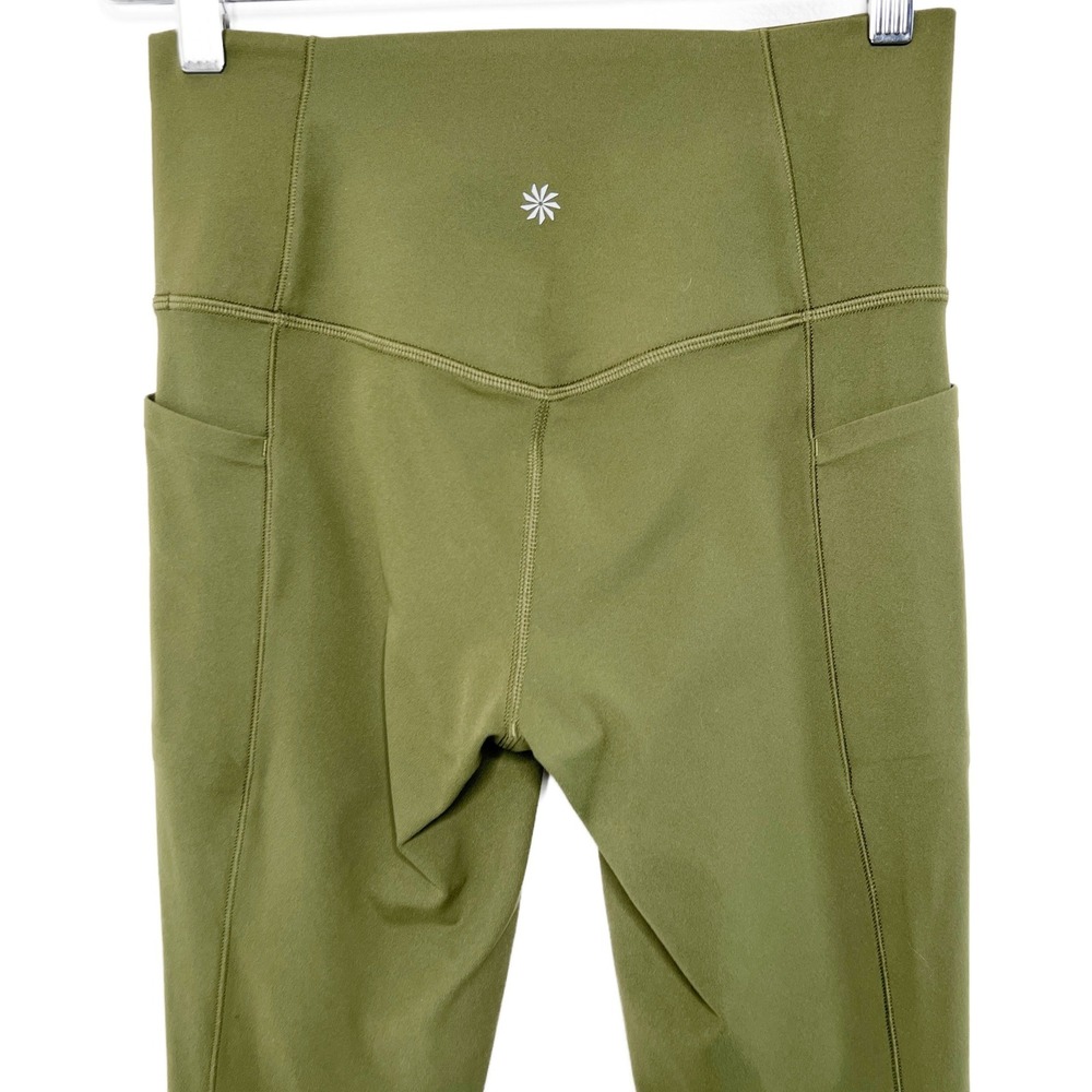 Athleta Salutation Stash Pocket II 7/8 Tight Olive Green High Rise Leggings S - Picture 6 of 8